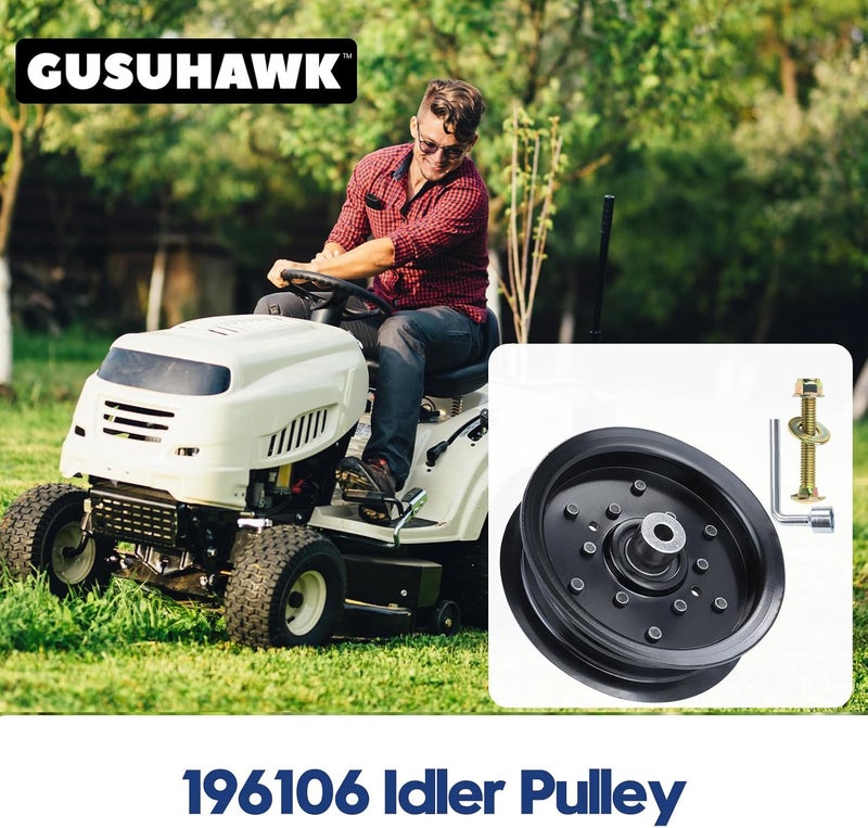 GUSUHAWK 532196106 Husqvarna Idler Pulley Replaces Husqvarna 532197379, 532196106, Craftsman 197379, 196106 for Z254 LGT2654 MZ54 RZ5424 RZ5426 YTH20K46 YTH21K46 YTH22V46 YTH2348 YTH24V48 Lawn Tractor - Image 2
